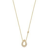 14K Yellow Gold 0.75 Carat Lab Grown Diamond VS SI+ G+ Complete Fashion Teardrop Necklace, 18" view 2