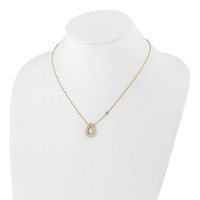 14K Yellow Gold 0.75 Carat Lab Grown Diamond VS SI+ G+ Complete Fashion Teardrop Necklace, 18" view 4