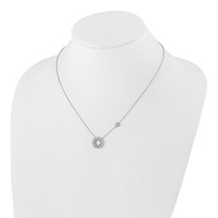 14K White Gold 0.75 Carat Lab Grown Diamond VS SI+ G+ Complete Fashion Heart and Circle Necklace, 18" view 4