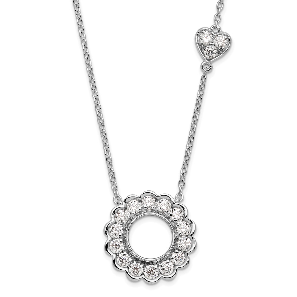 14kw Lab Grown Diamond SI1/SI2, G H I, Heart and Circle Necklace