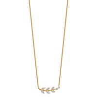 14K Yellow Gold 0.38 Carat Lab Grown Diamond VS SI+ G+ Complete Branch Necklace with Leaves, 18" view 2