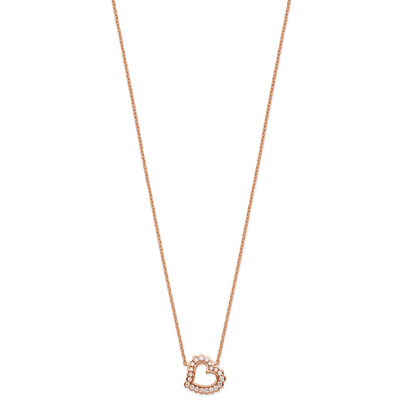 14K Rose Gold Lab Grown Diamond VS/SI+ G+ Heart Necklace