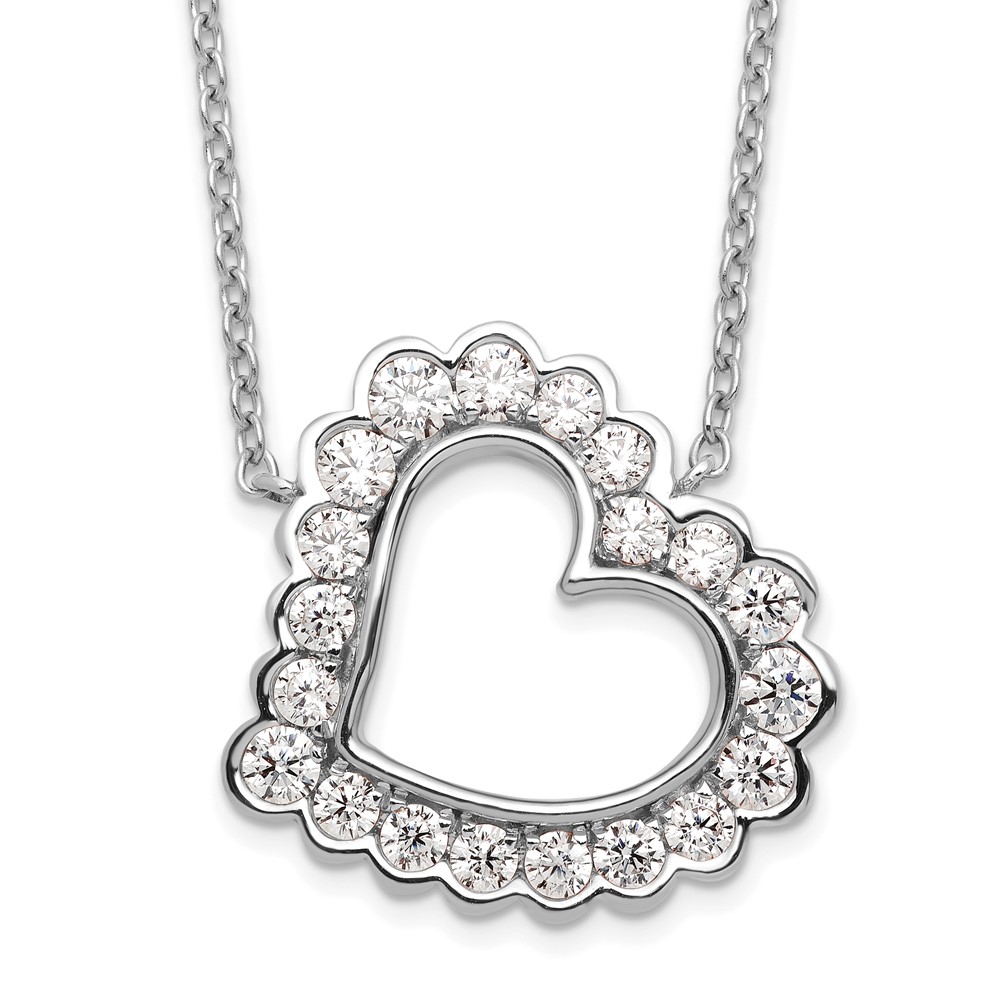 14kw Lab Grown Diamond SI1/SI2, G H I, Heart Necklace