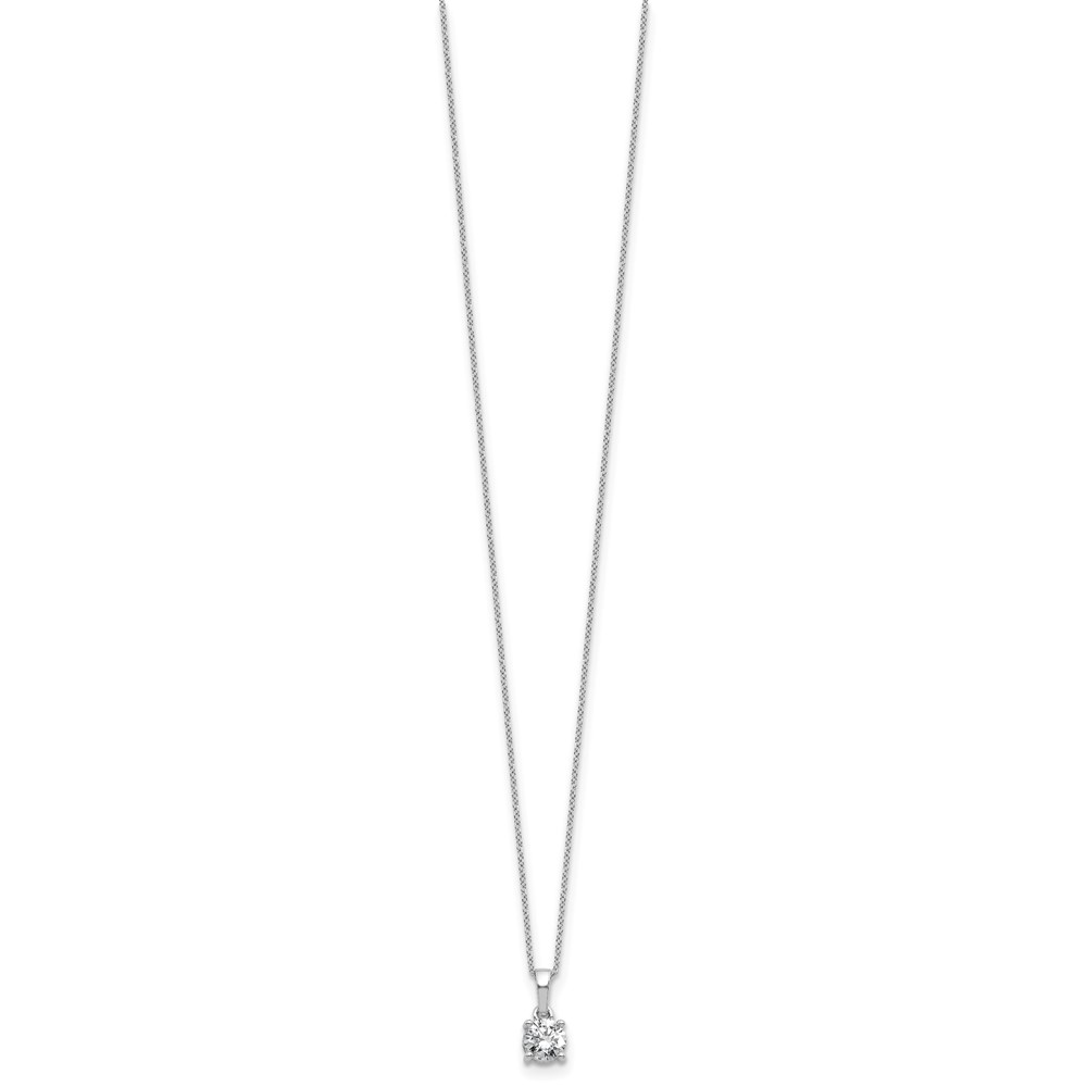 14k White Gold 1/2 carat Lab Grown Diamond VS/SI+ G+ Complete 18 inch Solitaire Pendant Necklace (PM9202-050-WLG)