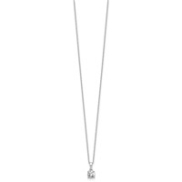 14K White Gold 0.50 Carat Lab Grown Diamond VS SI+ G+ Complete Solitaire Pendant Necklace, 18" view 2