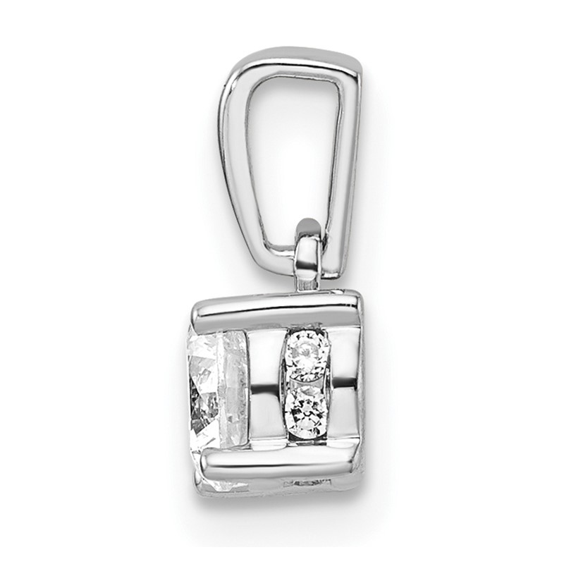 14k White Gold 1/2 carat Lab Grown Diamond VS/SI+ G+ Complete Pendant