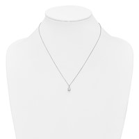 14K White Gold 0.50 Carat Lab Grown Diamond VS SI+ G+ Complete Solitaire Pendant Necklace, 18" view 3