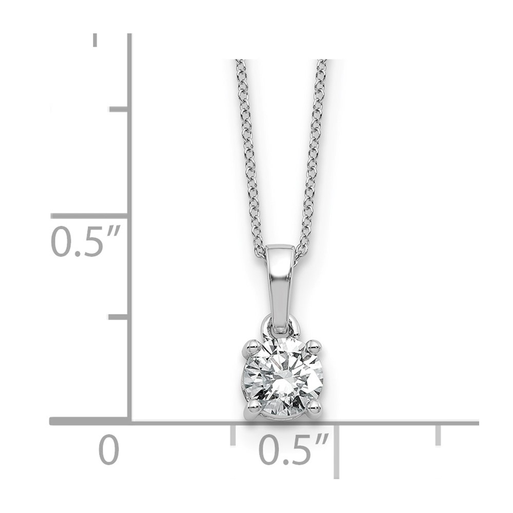 14k White Gold 1/2 carat Lab Grown Diamond VS/SI+ G+ Complete 18 inch Solitaire Pendant Necklace (PM9202-050-WLG)