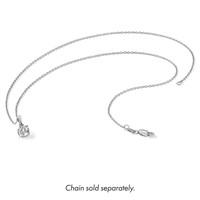14K White Gold 0.50 Carat Lab Grown Diamond VS SI+ G+ Complete Solitaire Pendant Necklace, 18" view 5