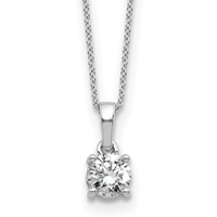 14K White Gold 0.50 Carat Lab Grown Diamond VS SI+ G+ Complete Solitaire Pendant Necklace, 18" view 1