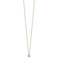 14K Yellow Gold 0.50 Carat Lab Grown Diamond VS SI+ G+ Complete Solitaire Pendant Necklace, 18" view 2