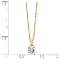 14K Yellow Gold 0.50 Carat Lab Grown Diamond VS SI+ G+ Complete Solitaire Pendant Necklace, 18" view 4