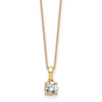 14K Yellow Gold 0.50 Carat Lab Grown Diamond VS SI+ G+ Complete Solitaire Pendant Necklace, 18" view 1
