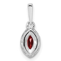 14K White Gold 0.10 Carat Lab Grown Diamond VS SI+ G+ and Garnet January Birthstone Pendant view 3
