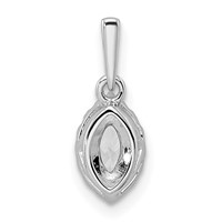 14K White Gold 0.10 Carat Lab Grown Diamond VS SI+ G+ and White Sapphire April Birthstone Pendant view 3