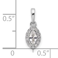14K White Gold 0.10 Carat Lab Grown Diamond VS SI+ G+ and White Sapphire April Birthstone Pendant view 4