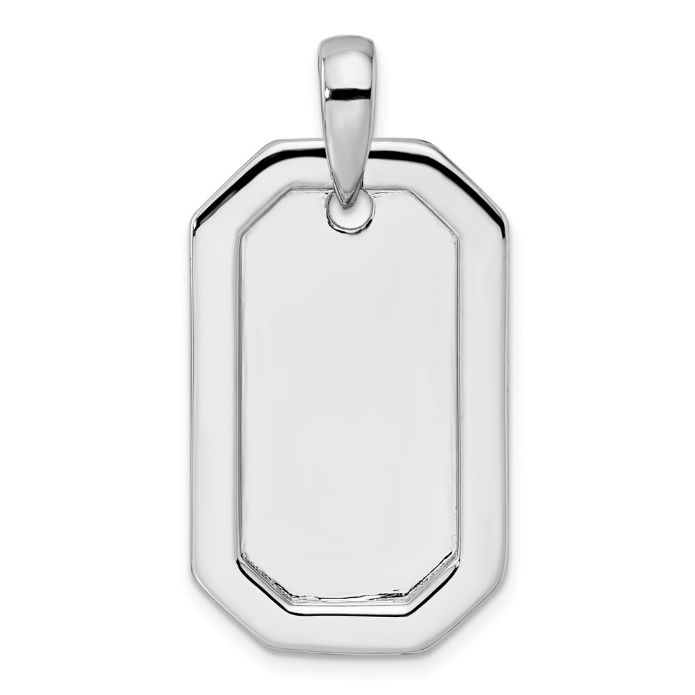 True Origin 14K White Gold Men's 1 carat Lab Grown Diamond VS D E F  Dog Tag Pendant (PM9368-100-WLD)