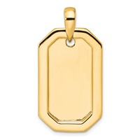 True Origin 14K Yellow Gold Men's 1 Carat Lab Grown Diamond VS+ F+ Complete Dog Tag Pendant view 3