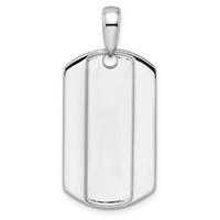 True Origin 14K White Gold Men's 0.75 Carat Lab Grown Diamond VS+ F+ Complete Dog Tag Pendant view 3