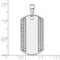 True Origin 14K White Gold Men's 0.75 Carat Lab Grown Diamond VS+ F+ Complete Dog Tag Pendant view 4