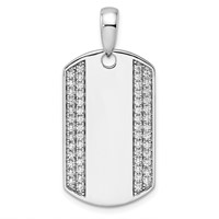 True Origin 14K White Gold Men's 0.75 Carat Lab Grown Diamond VS+ F+ Complete Dog Tag Pendant view 1