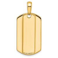 True Origin 14K Yellow Gold Men's 0.75 Carat Lab Grown Diamond VS+ F+ Complete Dog Tag Pendant view 3