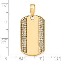True Origin 14K Yellow Gold Men's 0.75 Carat Lab Grown Diamond VS+ F+ Complete Dog Tag Pendant view 4