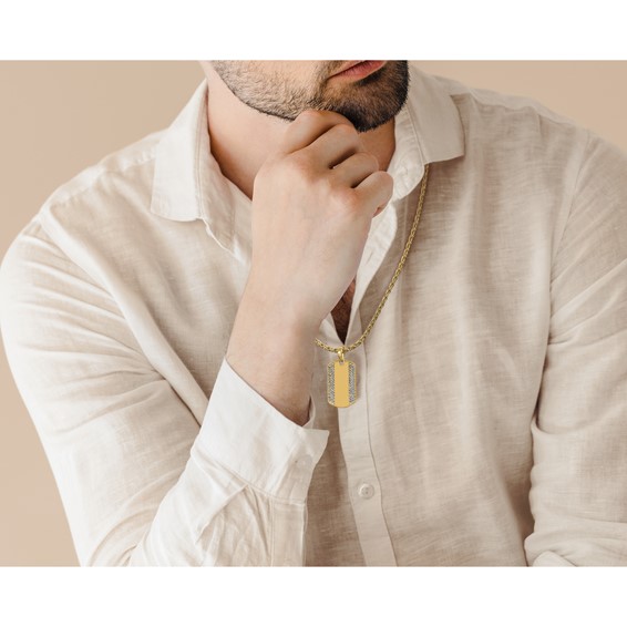 True Origin Lab Grown Diamond Men's Dog Tag Pendants