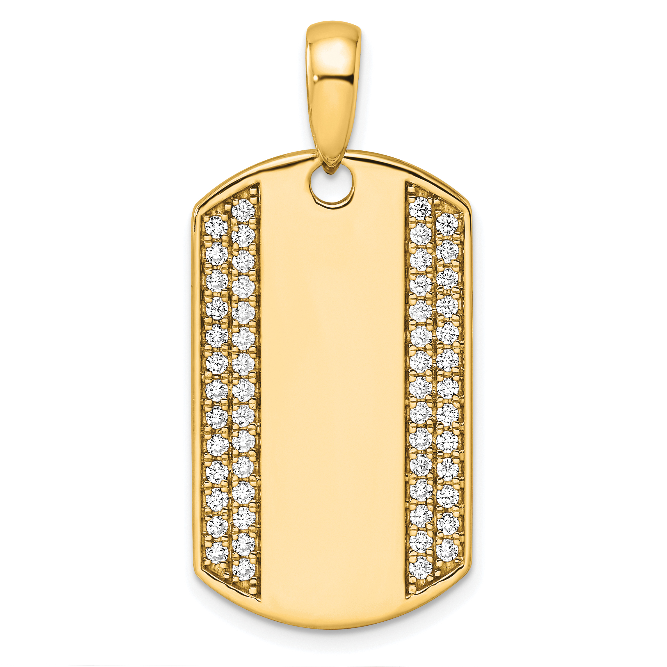 True Origin 14K Men's 3/4 carat Lab Grown Diamond VS  D E F Dog Tag Pendant (PM9369-075-YLD)