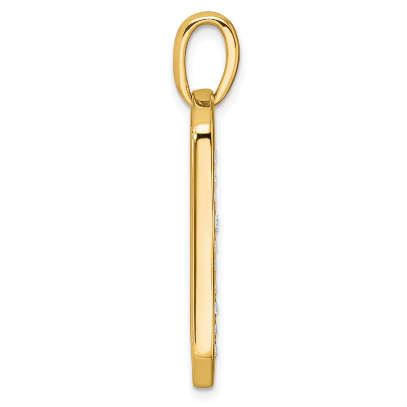 True Origin 14K Men's 1/2 carat Lab Grown Diamond VS  D E F Cross Dog Tag Pendant