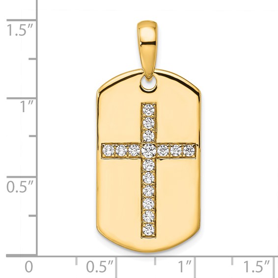 True Origin Lab Grown Diamond Men's Cross Dog Tag Pendants