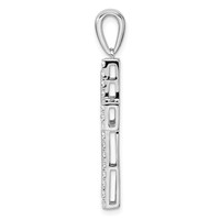 True Origin 14K White Gold 1 Carat Lab Grown Diamond VS+ F+ Complete Cross Pendant view 2