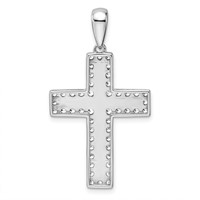 True Origin 14K White Gold 1 Carat Lab Grown Diamond VS+ F+ Complete Cross Pendant view 3