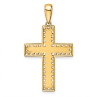 True Origin 14K Yellow Gold 1 Carat Lab Grown Diamond VS+ F+ Complete Cross Pendant view 3