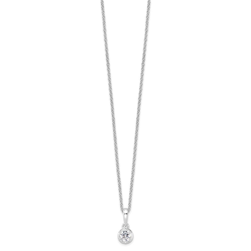 True Origin 14k White Gold 1/4 carat Lab Grown Diamond VS DEF 18 inch Solitaire Pendant Necklace (PM9380-025-WLD)