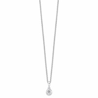 True Origin 14K White Gold 0.25 Carat Lab Grown Diamond VS+ F+ Complete Round Solitaire Necklace, 18" view 2