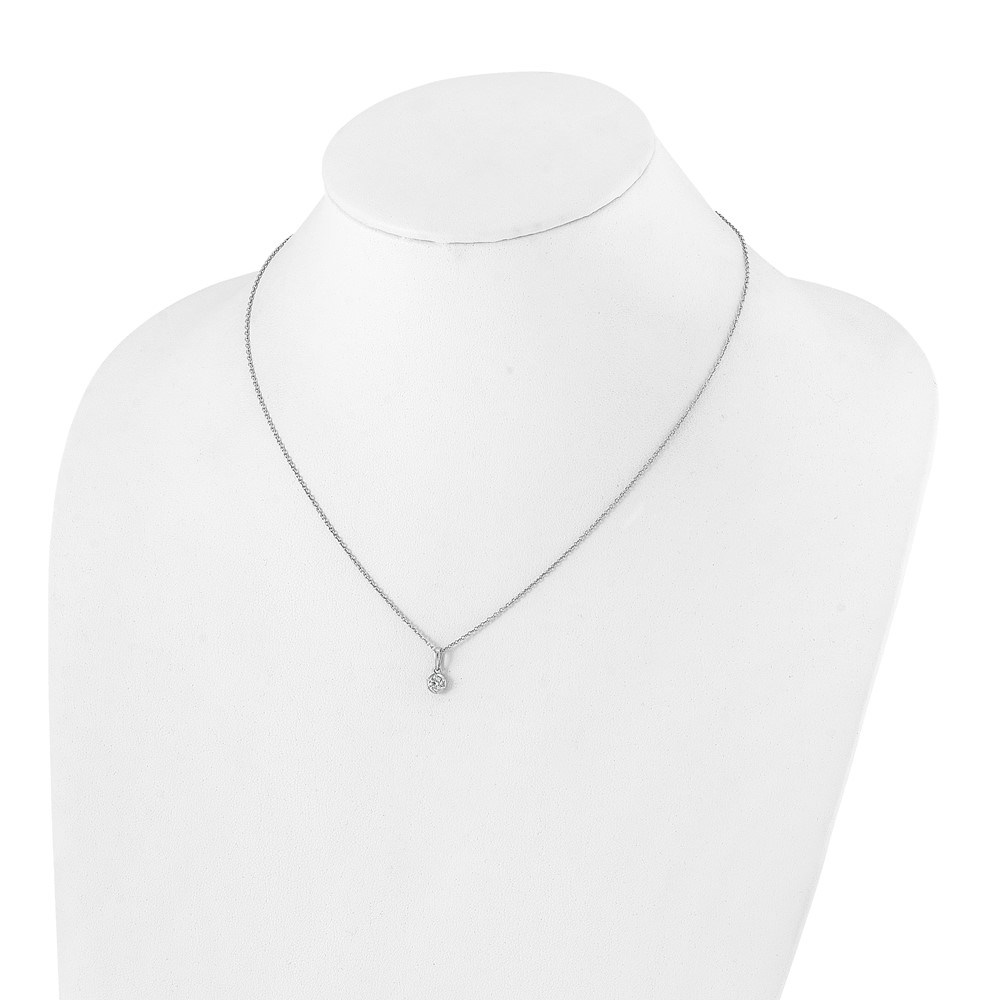 True Origin 14k White Gold 1/4 carat Lab Grown Diamond VS DEF 18 inch Solitaire Pendant Necklace (PM9380-025-WLD)
