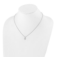 True Origin 14K White Gold 0.25 Carat Lab Grown Diamond VS+ F+ Complete Round Solitaire Necklace, 18" view 4