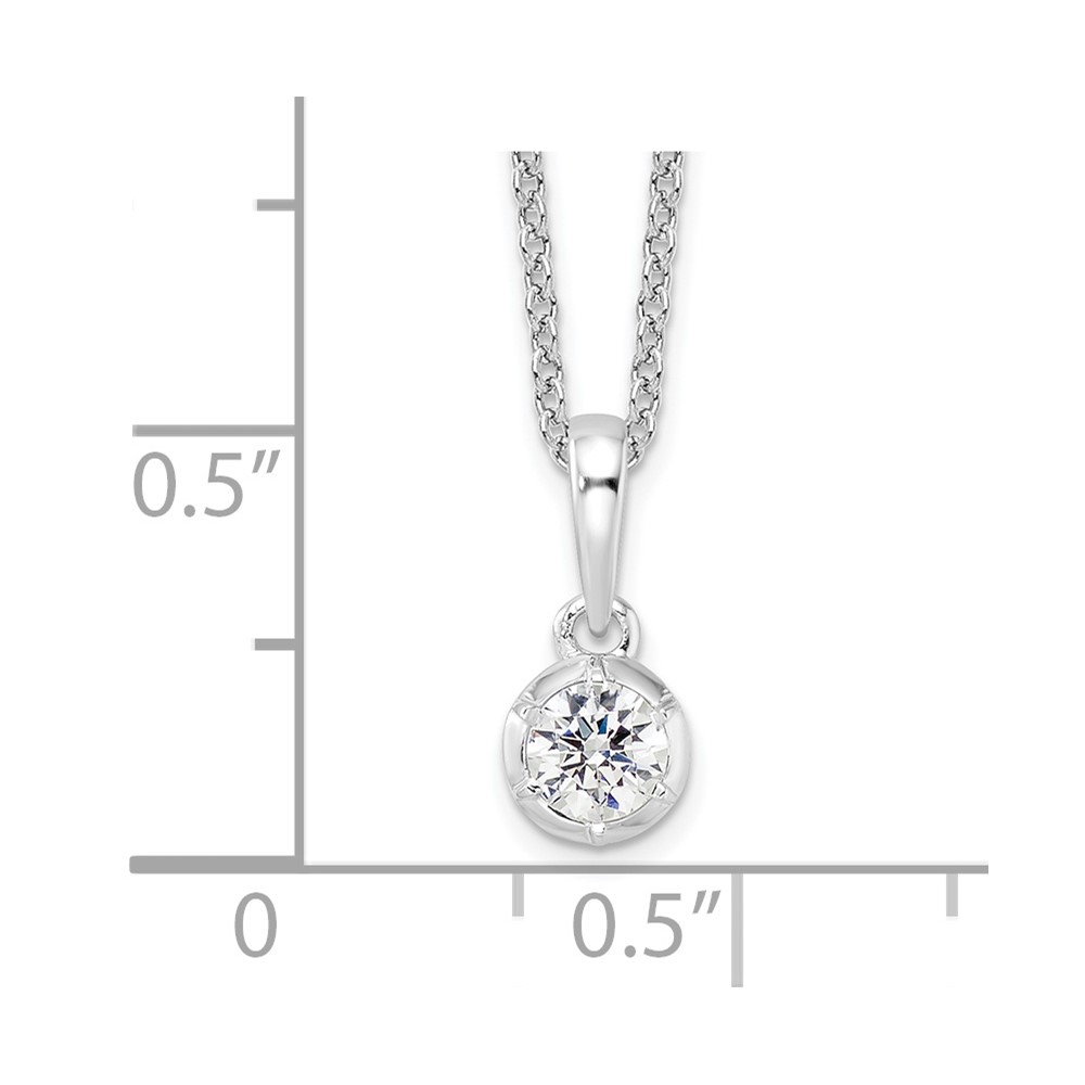 True Origin 14k White Gold 1/4 carat Lab Grown Diamond VS DEF 18 inch Solitaire Pendant Necklace (PM9380-025-WLD)