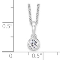 True Origin 14K White Gold 0.25 Carat Lab Grown Diamond VS+ F+ Complete Round Solitaire Necklace, 18" view 5