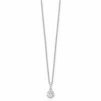 True Origin 14K White Gold 0.50 Carat Lab Grown Diamond VS+ F+ Complete Round Solitaire Necklace, 18" view 2