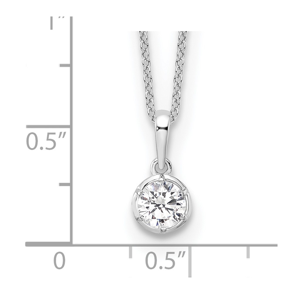True Origin 14k White Gold 1/2 carat Lab Grown Diamond VS DEF 18 inch Solitaire Pendant Necklace (PM9380-050-WLD)