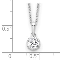 True Origin 14K White Gold 0.50 Carat Lab Grown Diamond VS+ F+ Complete Round Solitaire Necklace, 18" view 5
