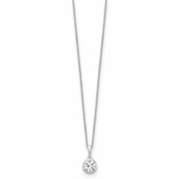 True Origin 14K White Gold 0.62 Carat Lab Grown Diamond VS+ F+ Complete Round Solitaire Necklace, 18" view 2