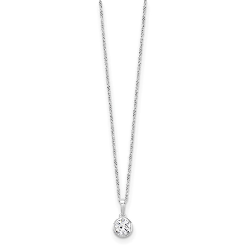True Origin 14k White Gold 5/8 carat Lab Grown Diamond VS DEF 18 inch Solitaire Pendant Necklace