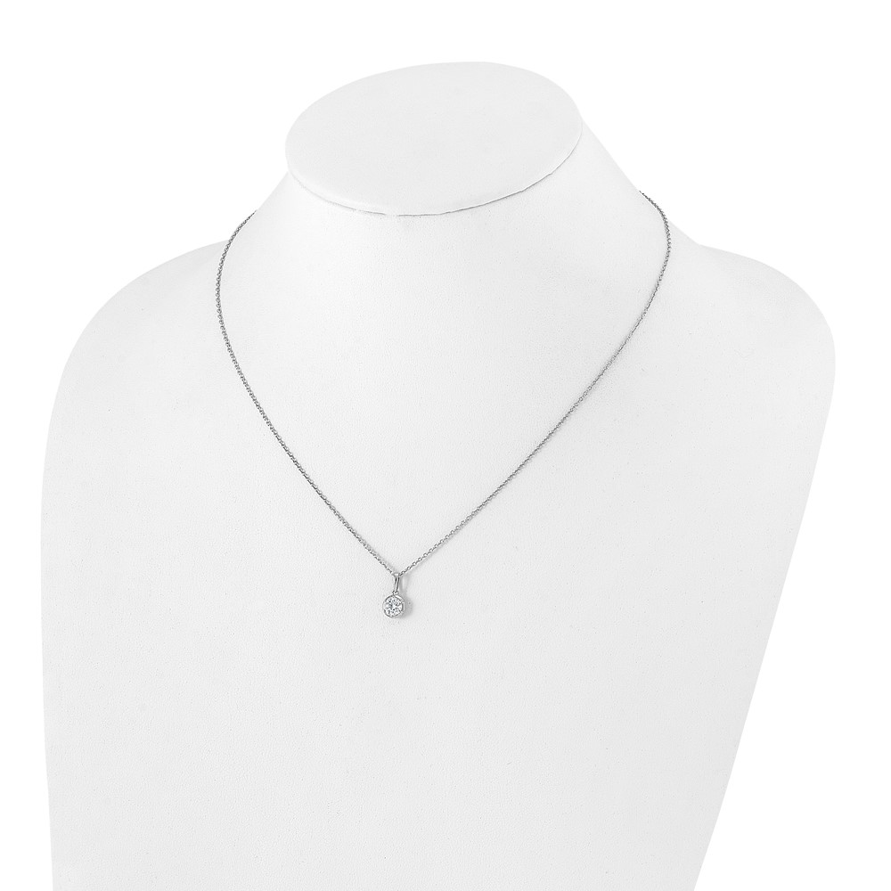 True Origin 14k White Gold 5/8 carat Lab Grown Diamond VS DEF 18 inch Solitaire Pendant Necklace (PM9380-060-WLD)