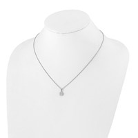 True Origin 14K White Gold 0.62 Carat Lab Grown Diamond VS+ F+ Complete Round Solitaire Necklace, 18" view 4