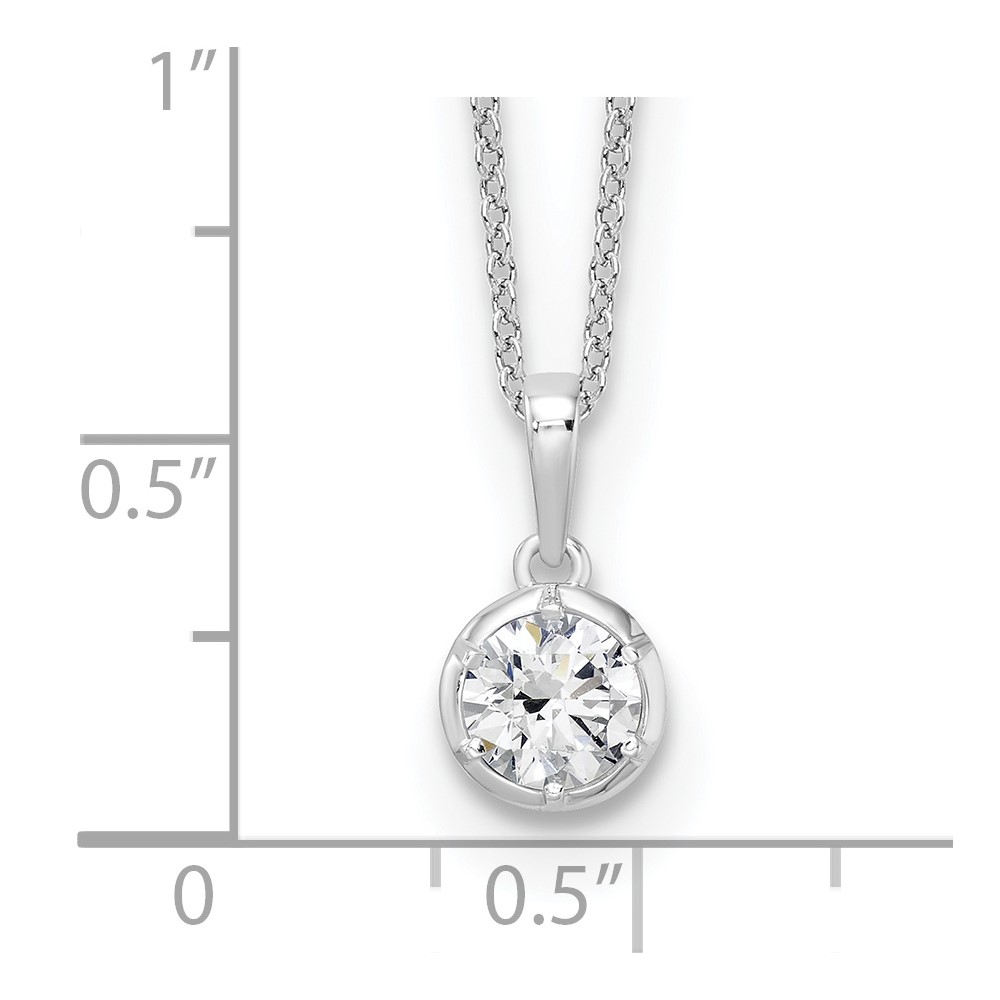 True Origin 14k White Gold 5/8 carat Lab Grown Diamond VS DEF 18 inch Solitaire Pendant Necklace (PM9380-060-WLD)