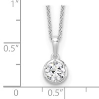 True Origin 14K White Gold 0.62 Carat Lab Grown Diamond VS+ F+ Complete Round Solitaire Necklace, 18" view 5