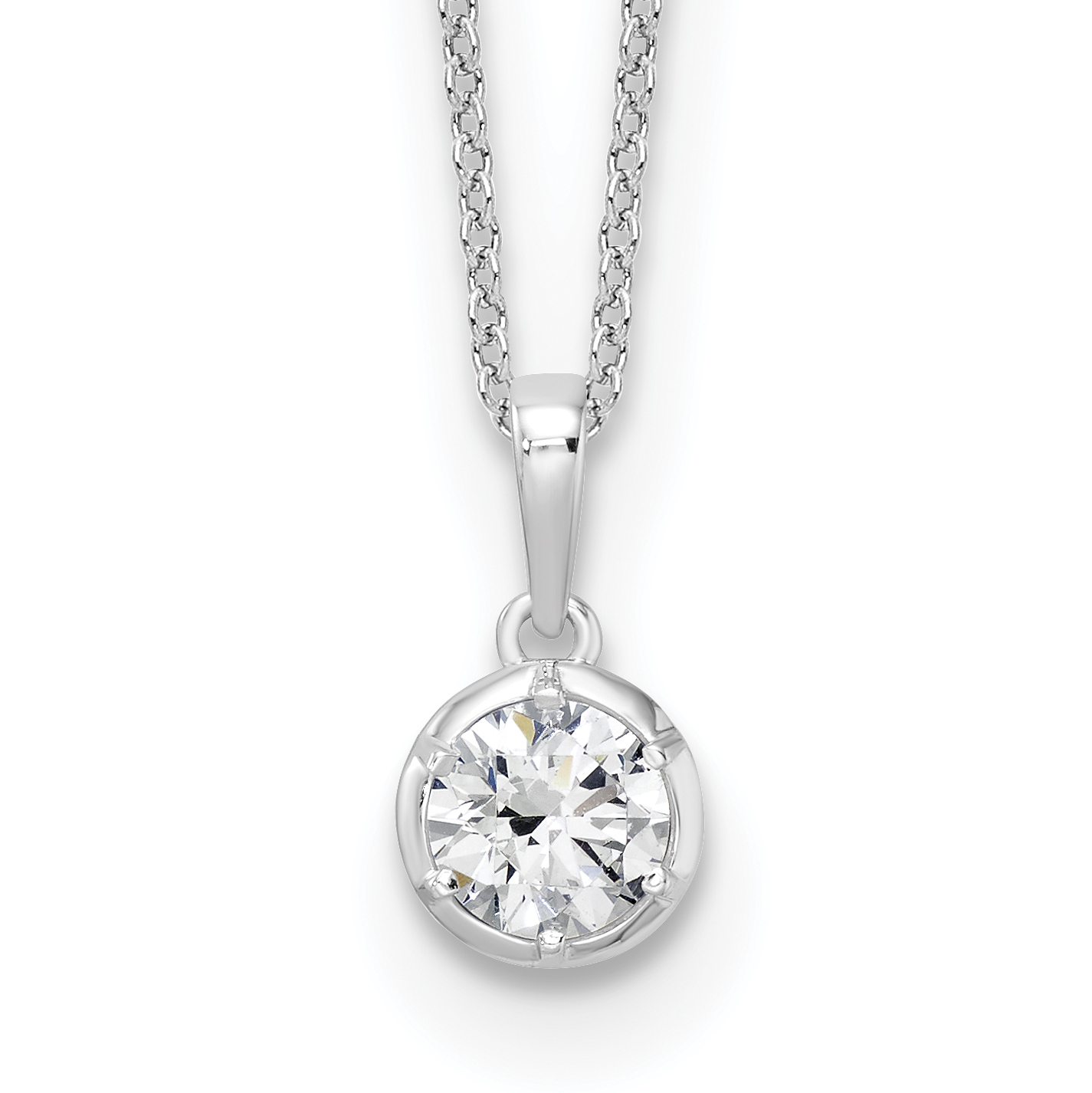 True Origin 14k White Gold 5/8 carat Lab Grown Diamond VS DEF 18 inch Solitaire Pendant Necklace (PM9380-060-WLD)